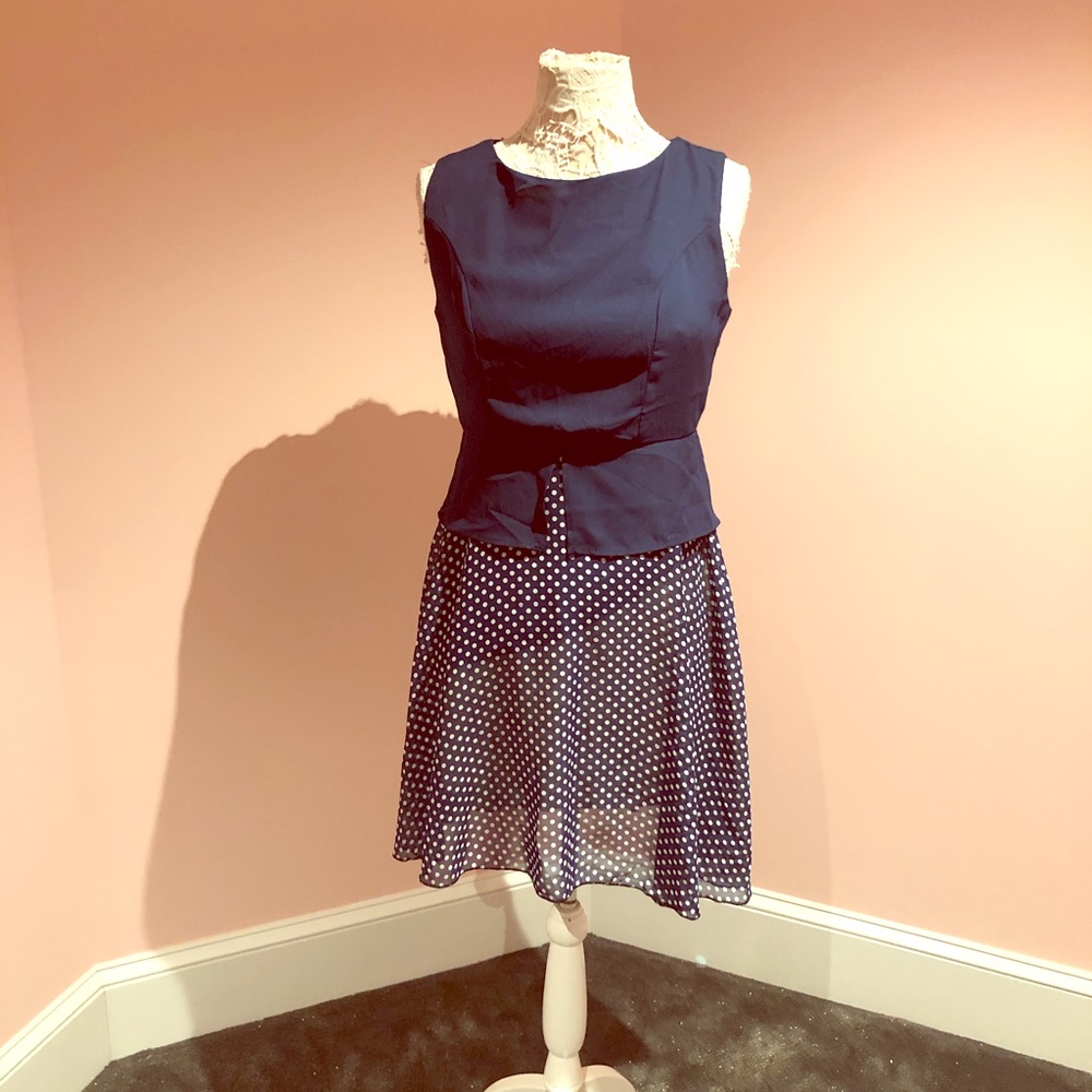 Super Cute Polka Dot Peplum Dress